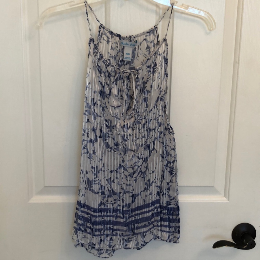 charlie Jade SzM Silk blend Sheer Haltered Top.